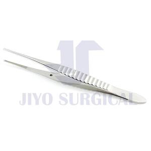 Fórceps de iris de acero inoxidable, punta plana, instrumento quirúrgico de 10cm para agarre de precisión y manejo de tejidos - Product Image 5