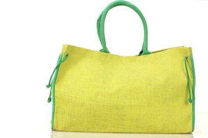Green Jute Duffle Style Ladies Shopping <b>Tote</b> <b>Bag</b> Indian <b>Canvas</b> Wholesale <b>Tote</b> <b>Bags</b> <b>for</b> <b>Women</b> and Girls - Product Image 2