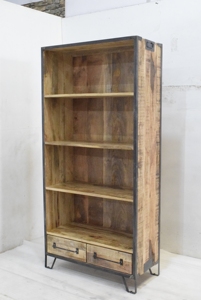 Estante de exhibición de madera de primera calidad y muebles industriales Almirah Good con múltiples estantes y dos cajones para sala de estar - Product Image 2