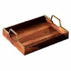 Bandeja DE SERVICIO DE MADERA hecha a mano de la mejor calidad con asa para uso en restaurantes y hoteles a bajo precio - Product Image 2