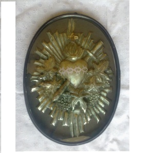 Colgante Sagrado Corazón Forma Corazón Oro Corazón Católico Para Decoración Del Hogar - Product Image 2