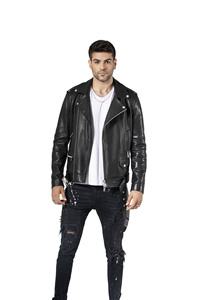 Chaqueta universitaria de cuero genuino Nappa con estilo para hombre, tela transpirable suave, logotipo personalizable, informal para las estaciones de primavera e invierno - Product Image 4