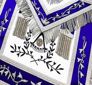 Tablier de maître maçon brodé à la main Décoration perlée magnétique de haute qualité Tissu Regalia pour maîtres maçons - Product Image 4