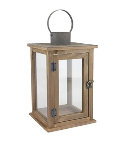 Hermosa linterna de madera con tapa de metal para decoración interior y exterior - Product Image 2