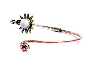 Dernière nouvelle conception Manchette en pierre d'argent pour bracelet Bracelets de manchette en pierre de lune à la mode - Product Image 3