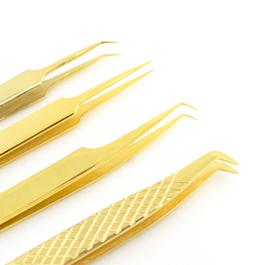 Juego de pinzas para pestañas personalizadas, conjunto de pinzas para extensión de pestañas de acero inoxidable con logotipo, 2022 - Product Image 4
