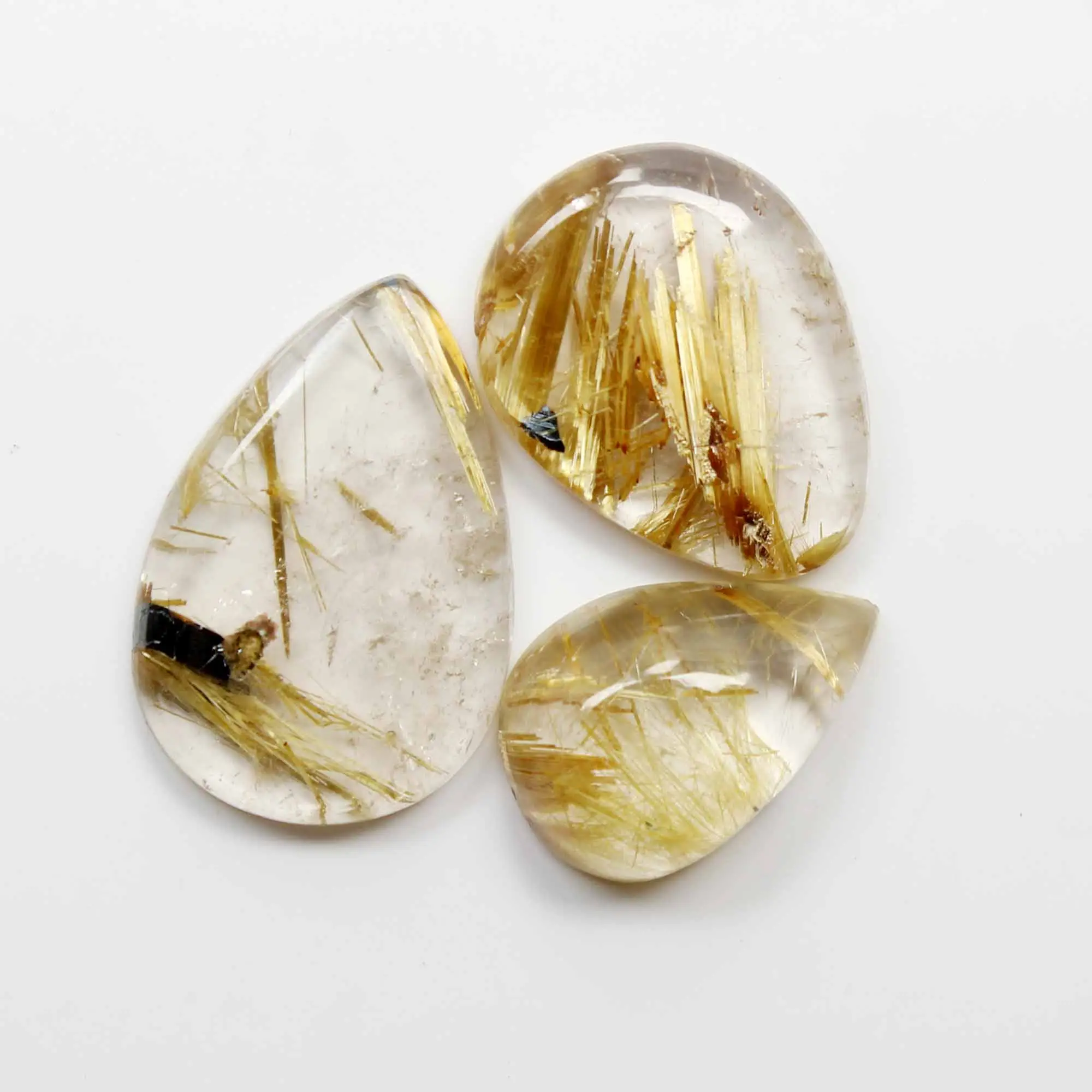 3 шт. натуральный Золотой рутил звезда и гематит кабошон в форме груши редкий драгоценный камень