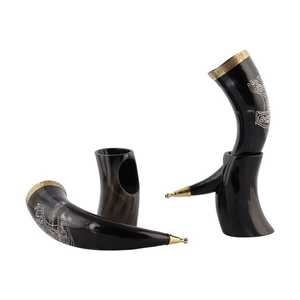 Handmade Large Viking Drinking Horn <b>Mug</b> Natural Polished Animal Style Best Price Indian Craft - Product Image 4