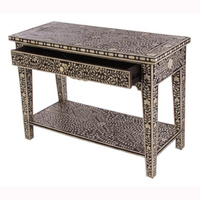 Console moderne à 1 tiroir avec incrustations en os pour la décoration du salon et de l'entrée d'hôtel
