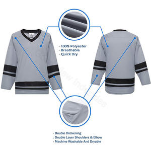 Uniformes de hockey sobre hielo universitario, doble cara, impresión completamente por sublimación, parches de goma, camisetas de equipo de hockey - Product Image 2
