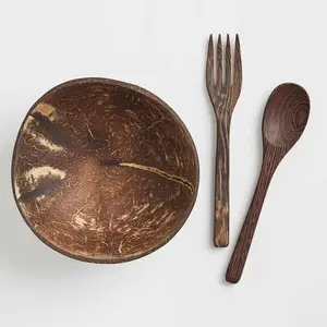Bol en coquille de noix de coco - Marque LAURA / Décoration pour hôtels et restaurants / Artisanat vietnamien pour salades, fruits, céréales - Product Image 1