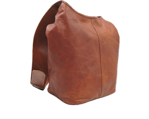 Bolso Hobo de cuero genuino, bolso hecho a mano, estilo Vintage, hombro largo elegante para uso diario, cierre abierto, forro de algodón aislado - Product Image 1