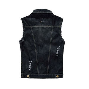 New High Quality Denim <b>Vest</b> For Men <b>Black</b> Jeans Waistcoat Fashion Men Motorcycle Style Sleeveless <b>Vest</b> - Product Image 6