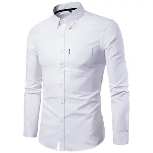 ピュアコットンシャツビジネスカジュアル高品質長袖シャツメンズボタンアップシャツ低価格メンズウェア