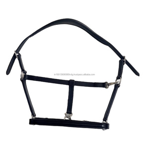Cabestro de caballo de nailon de alta calidad, diseño inglés clásico con cuero negro y hebilla de latón de cuero indio, tipo de accesorio - Product Image 1