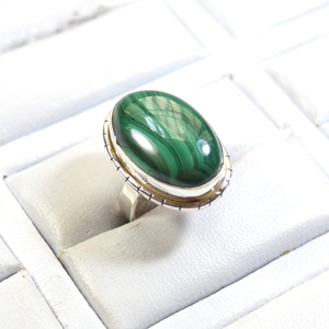 Anelli in argento Sterling all'ingrosso <span class=keywords><strong>gioielli</strong></span> in pietra di <span class=keywords><strong>Malachite</strong></span> per donna - Product Image 2