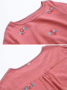 Tshirt pour femmes brodé partout Type de tissu tricoté Prix abordables pour un usage quotidien Ultra-Soft Fleece Ladies tops - Product Image 2