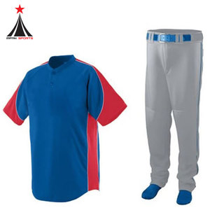 Uniforme de béisbol y softbol personalizado para hombre, 100% poliéster, transpirable y de talla grande, ropa deportiva de diseño en blanco al por mayor - Product Image 1