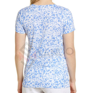 เดรสเสื้อยืดแขนยาวสั้นผู้หญิงแบบใหม่ สไตล์ลำลอง ตกแต่งแพทช์ผ้าฝ้ายแบบตะวันตก ไซส์ XXL สำหรับฤดูร้อน - Product Image 3