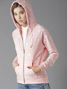 Sweat-shirt de sport léger à capuche pour femmes, 2020, nouveau style, fermeture éclair, veste de sport, maillot imprimé à points, par EVERGLOW - Product Image 5