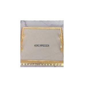 ถาดหินอ่อนลายขอบทองงานศิลป์ใหม่ล่าสุดถาดหินอ่อนที่สร้างสรรค์ถาดเสิร์ฟของหวานสำหรับจัดเครื่องครัว - Product Image 4