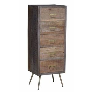 Industrial Style Solid Wood <b>Storage</b> <b>Chest</b> Desktop Organizer Cabinet 5+ Drawers/Compartments for Farmhouse Apartment Living Room - Product Image 1