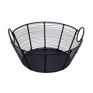 Panier en fer forgé avec poignées, rangement et organisation à domicile, panier à fruits pour la vaisselle, panier décoratif en Inde - Product Image 1