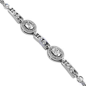 Pulsera de Zirconia cúbica de Plata de Ley 925, pulsera elegante de estilo clásico para fiesta de boda o regalo - Product Image 1