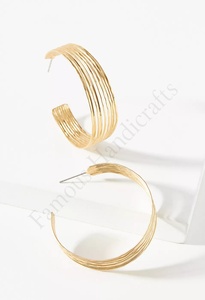 Pendiente de latón Pendiente de aro chapado en oro Vermeil/latón para niña - Product Image 2