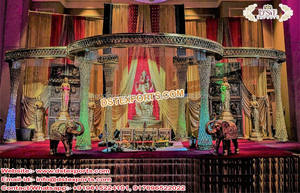 Exclusivo Mandap de Boda con Pilares Romanos Blancos, Impresionante Mandap de Boda con Pilares Romanos para Bodas Indias Reales, Mandap de Boda con Pilares Romanos LA - Product Image 5