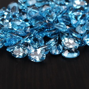 Topacio Azul suizo Natural, 7x5mm, corte facetado ovalado, 1,15 Cts - Product Image 2