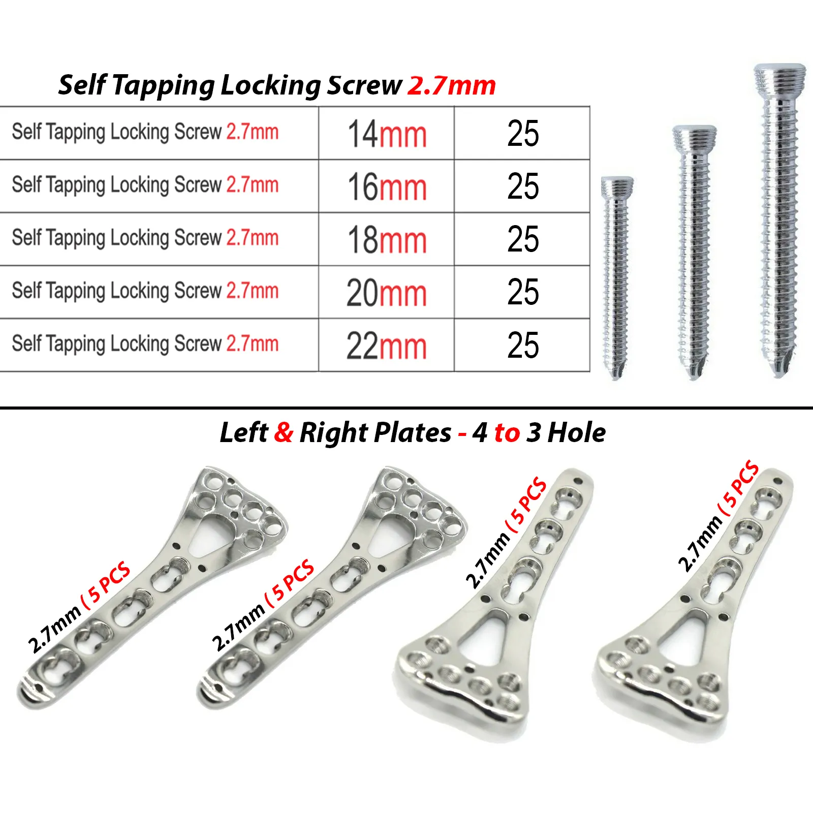 Ortho pä dische 2,7mm Winkel-Distalradius-Verriegelung platte mit Schrauben Plastische Chirurgie von Farhan Products & Co.