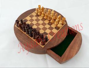 Juego de ajedrez redondo de madera [Modelo No. AC 3517] para regalos Promociones Educación Uso de agencias de viajes - Product Image 2