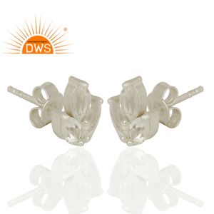 Pendientes de piedra preciosa de cuarzo con forma de hoja para niñas, joyería fina de Plata de Ley 925 - Product Image 2