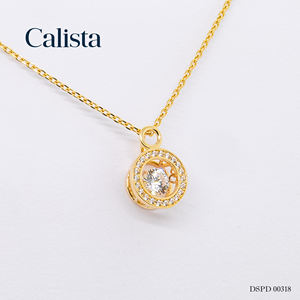Colgante de oro amarillo de 10K con piedra móvil para mujer, joyería fina, colgante personalizado, regalo - Product Image 6