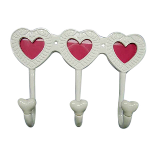 Valentine Heart Shape Iron Three <b>Hook</b> Hangers Fashionable Trending Design Hot Selling Best <b>for</b> Bathroom Bedroom Gate - Product Image 1