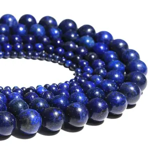 Natural Gemstone Grade AAA Lapis Lazuli 4-12mm Round Blue Stone For Jewelry Manufacture Natural Lapis Lazuli Loose