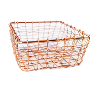 2025 Wholesale Price Vegetable Fruit <b>Storage</b> <b>Basket</b> Rose Gold Color Handcrafted Kitchenware Classy Design Metal <b>Wire</b> <b>Basket</b> - Product Image 3