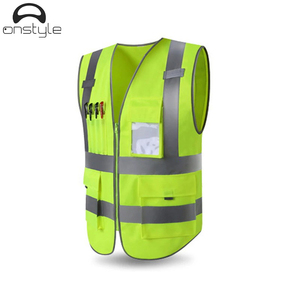 Chaleco de seguridad para el trabajo para hombres, mono de poliéster personalizable con múltiples bolsillos, características a prueba de agua, soporte de logotipo personalizable - Product Image 3