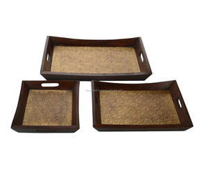 Plateau de service en bois écologique de taille personnalisée Design classique pour la vente en gros de restaurant d'hôtel à la maison - Product Image 1