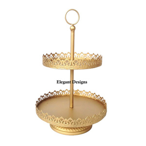 ผู้ผลิตขาตั้งเค้กโลหะสองชิ้นแบบดั้งเดิมสุดหรู ดีไซน์เนอร์ทำมือ เป็นมิตรกับสิ่งแวดล้อม ขายส่งอุปกรณ์ตกแต่งเค้ก - Product Image 5