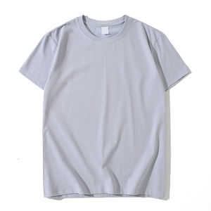 T-shirts d'été décontractés en coton à manches courtes pour hommes, design personnalisé, col rond, style de rue, motif solide, tissu jersey 220g. - Product Image 5