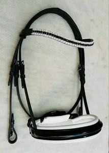 Ensemble de matériel équestre LLT de qualité supérieure, bride en cuir noir DD avec nezier extra large rembourré, haute qualité - Product Image 2