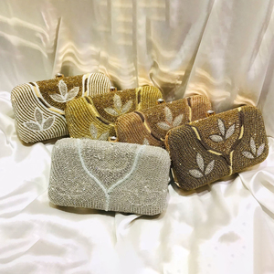Sac de soirée artisanal de créateur, brodé, pochette décontractée pour mariages et fêtes, présenté par Craftstages International - Product Image 1
