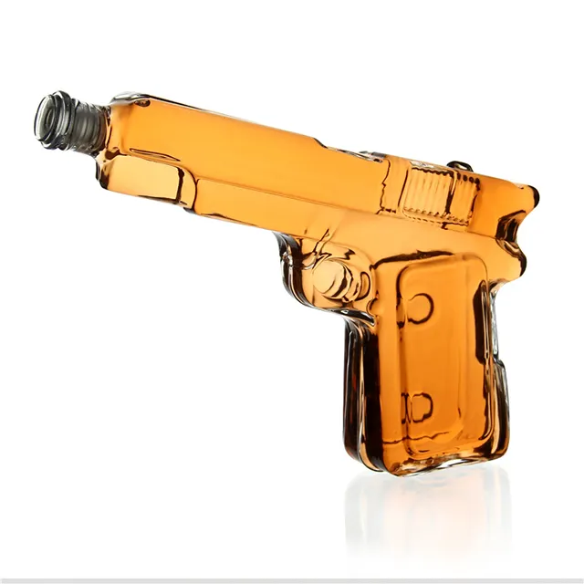 Gewehr forma flasche 250 ml 750ml di vetro Vuota bottiglia di liquore di vetro decanter bottiglia pistola pistola bottiglia per il whisky