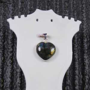 Increíble colgante de bisel de corazón de labradorita amarilla Natural, joyería de piedras preciosas superpuestas de plata con colgantes sueltos chapados en plata - Product Image 4