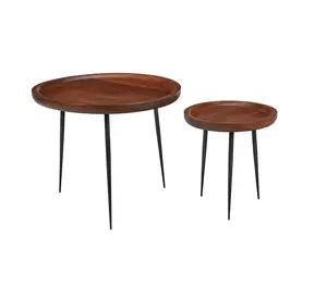 Ultimate High Quality Decorating Rounded Wooden Table With 3 Legs Base For Bedroom Side Table For Sale