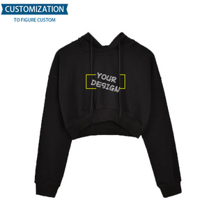 Sweat à capuche pour femme, sweat-shirt design personnalisé de haute qualité, haut court - Product Image 5