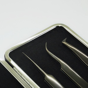 Pince à épiler d'extension de cils au plasma noire personnalisée marque privée ensemble de pincettes à cils pointus - Product Image 2