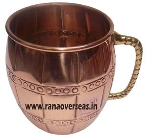 Taza de cobre puro con mango de latón para boda, fiesta, Bar y restaurante, diseño grabado - Product Image 2